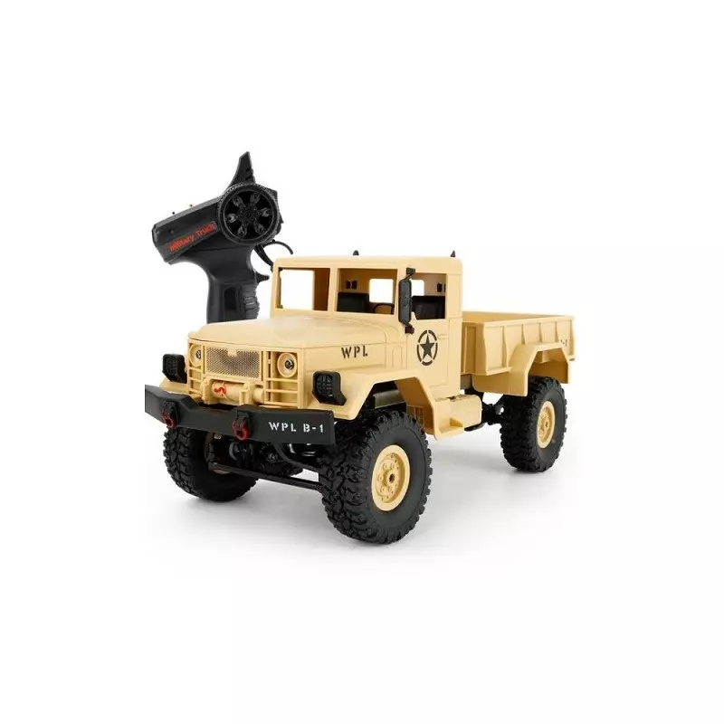 Jucarie camion militar cu telecomanda 1:16 WPL-B14R 4x4, bej