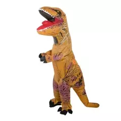 Costum gonflabil, model dinozaur din poliester, maro