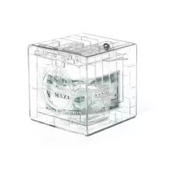 Pusculita amuzanta tip puzzle, 9x9 cm, transparent,Gonga®