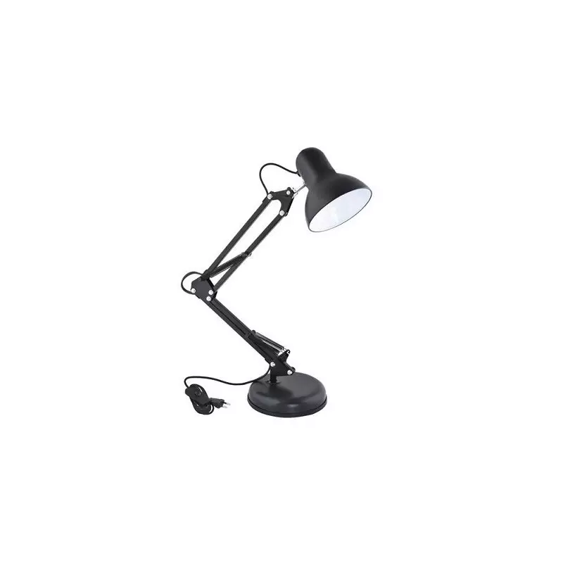 Lampa de birou cu brat reglabil, suport, soclu E27 60W, negru
