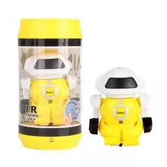 Mini robot de jucarie in capsula cu telecomanda, 13 cm, galben