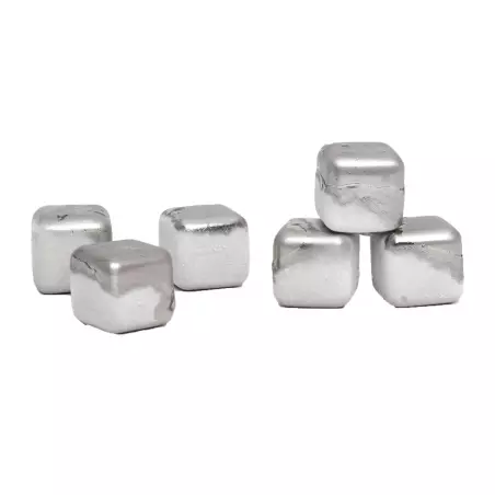 Set 6 cuburi pentru racire bauturi, din otel inoxidabil, Gonga®