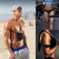 Set electrostimulare, pentru brate si abdomen, portabil, negru, Gonga®