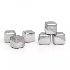 Set 6 cuburi pentru racire bauturi, din otel inoxidabil, Gonga®