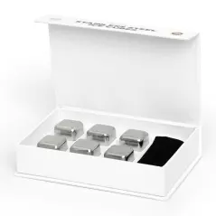 Set 6 cuburi pentru racire bauturi, din otel inoxidabil, Gonga®