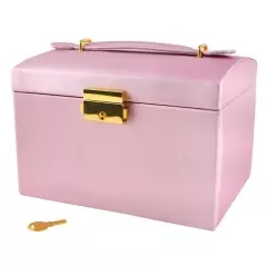 Cutie tip caseta organizatoare pentru bijuterii, 20 de compartimente si inchidere cu cheie, Gonga®