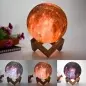Lampa LED 3D in forma de luna, 16 culori, multicolor