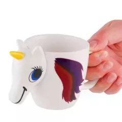 Cana termosensibila 3D, model unicorn, alb