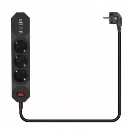 Prelungitor cu priza multipla, 3 posturi, 3 porturi USB, Gonga®