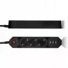 Prelungitor cu priza multipla, 3 posturi, 3 porturi USB, Gonga®