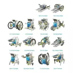 Kit de constructie pentru copii, robot solar, 14 in 1, Gonga®