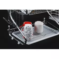 Suport pentru vase metalic cu 2 etaje, argintiu,Gonga®