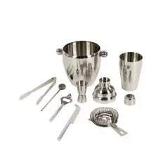 Set pentru cocktail si bauturi, inox, 8 piese, argintiu, Gonga®