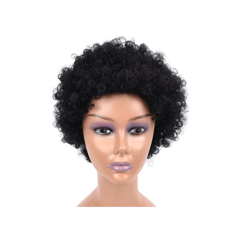 Peruca din par artificial, model afro, negru, Gonga®