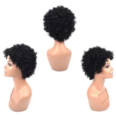 Peruca din par artificial, model afro, negru, Gonga®