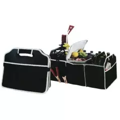 Organizator auto pliabil pentru portbagaj, 3 compartimente, negru