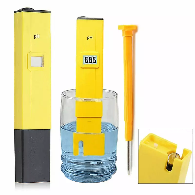 Dispozitiv pentru testarea PH-ului din apa, galben